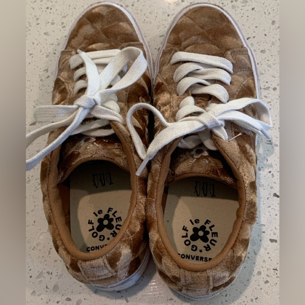 Converse x Golf Le Fleur One Star Ox TTC Quilted Velvet Brown Sugar - Picture 8 of 11